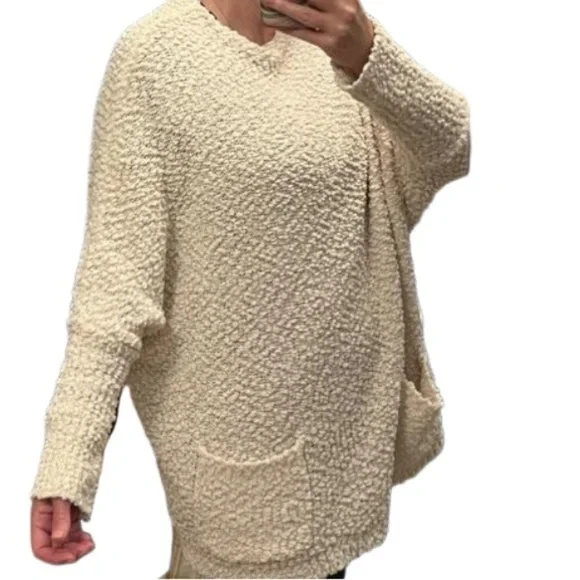 UMGEE Boucle Knit Pullover Sweater Oversize Relaxed Fit Casual Loungewear - Picture 3 of 13
